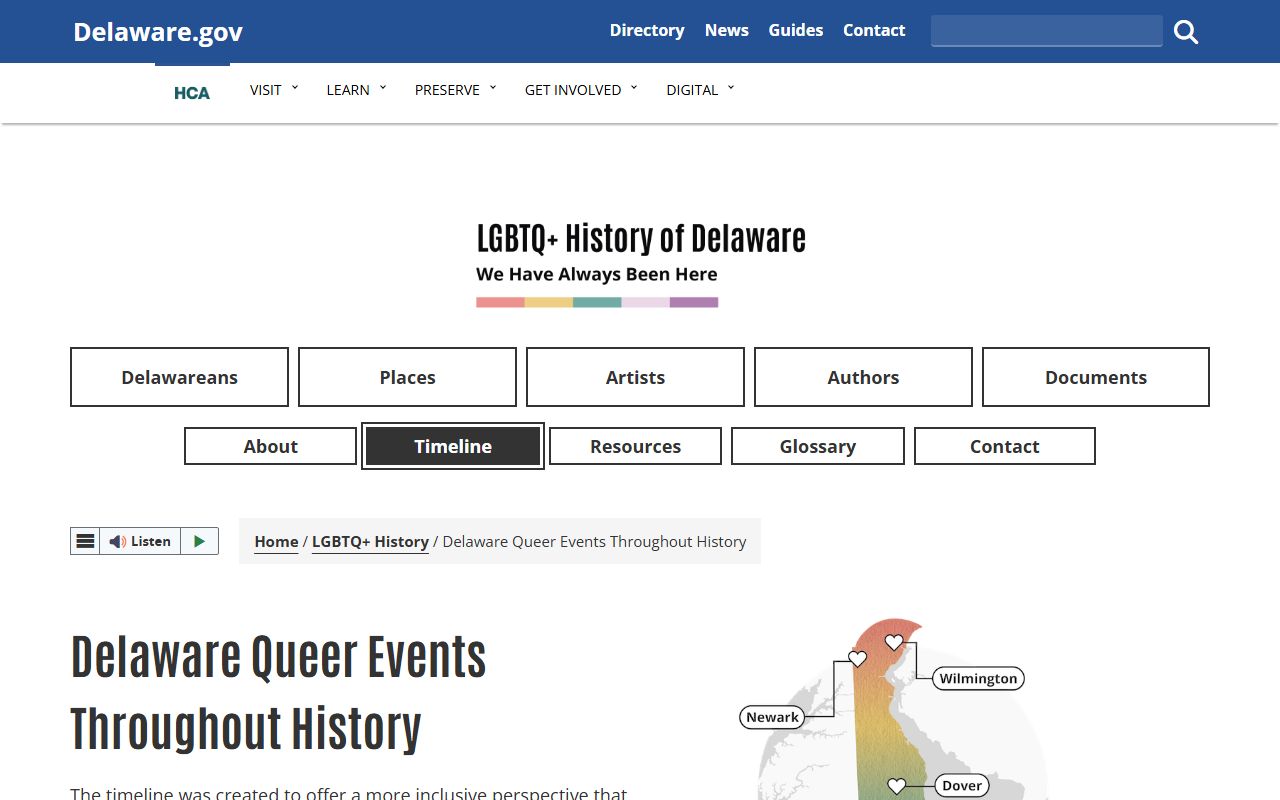 Delaware Historical Society timeline context for Harrington birth records
