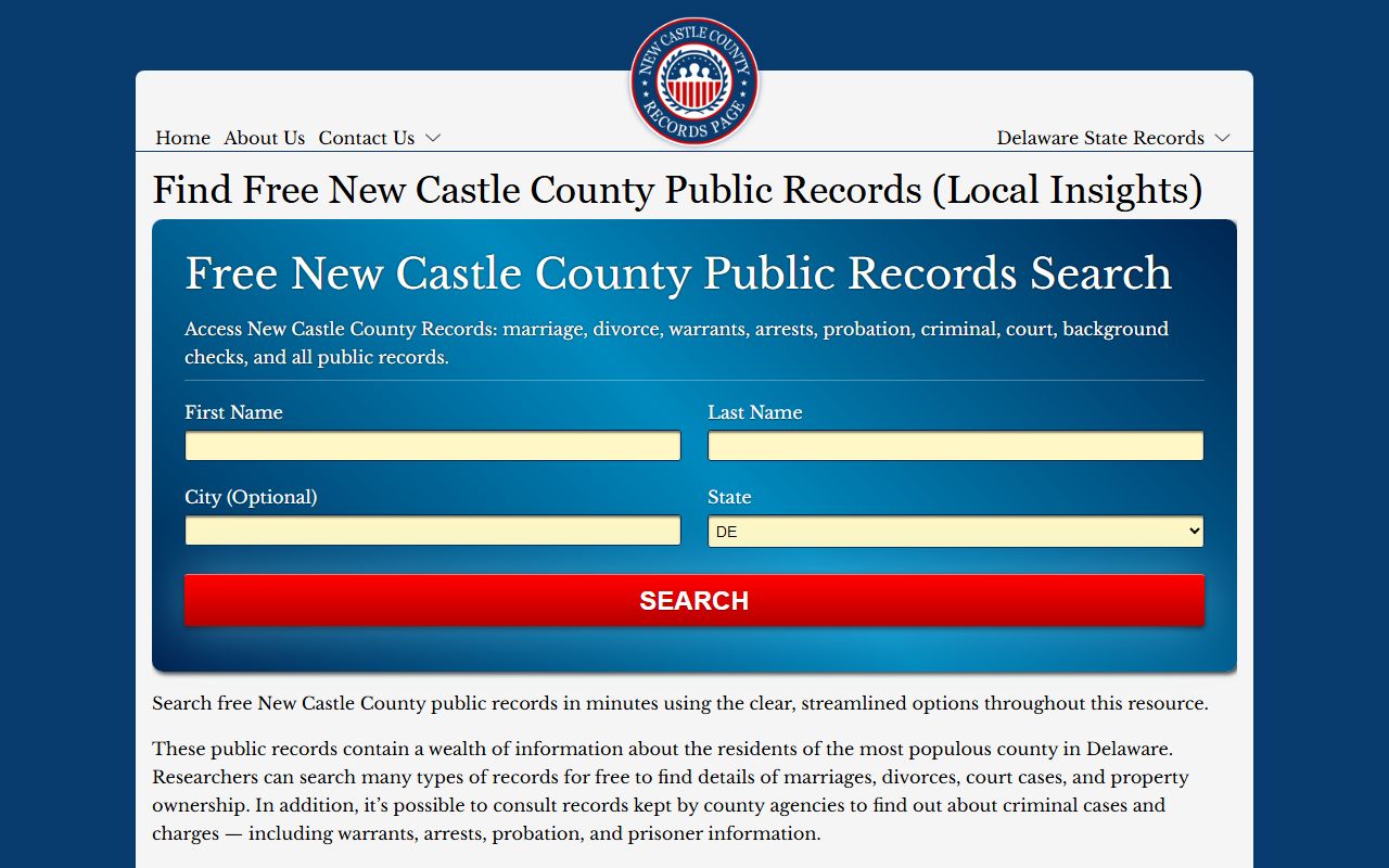 New Castle County public records directory for New Castle County Birth Records